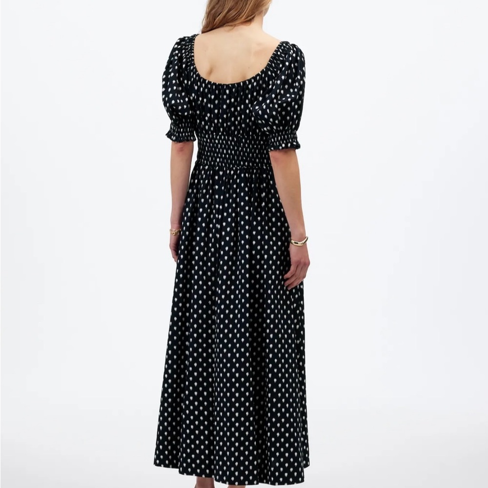 Smocked-Waist Midi Dress in Shibori Dot
Print color Shibori Dot With Pink size 8 - Picture 4 of 6